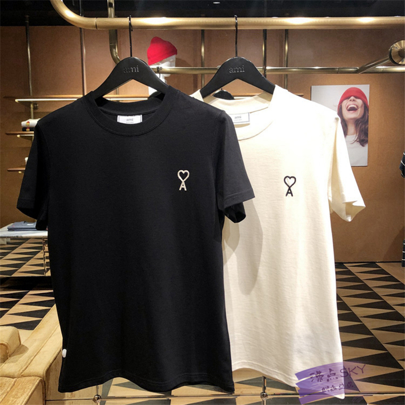 Ami Alexandre Mattiussi 20SS Tee 镂空小爱心刺绣短袖男T恤女夏