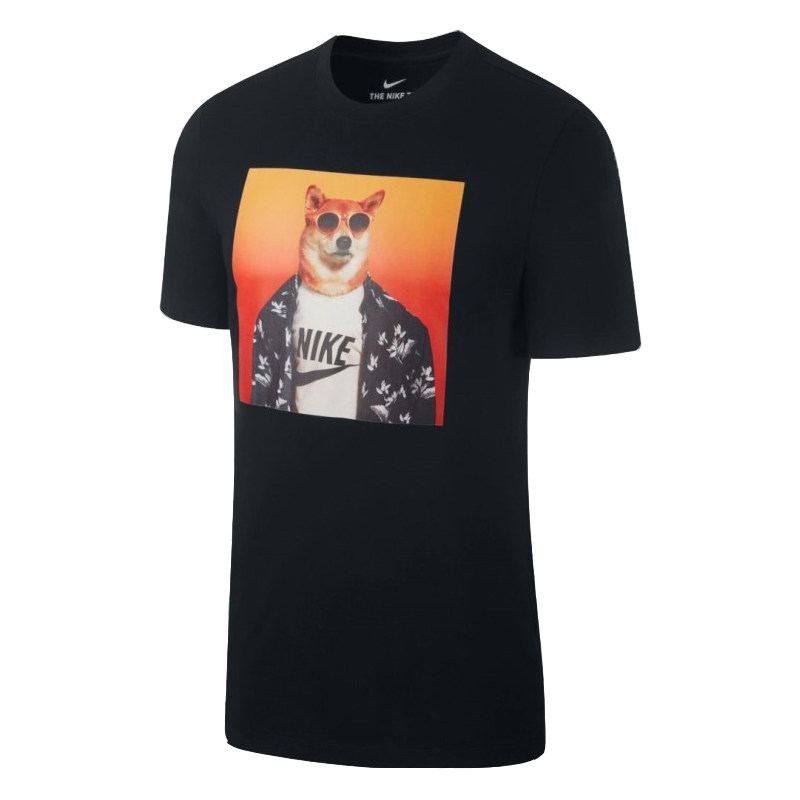 nike耐克男款柴犬狗头墨镜短袖运动休闲透气ct6313-010-100运动t恤