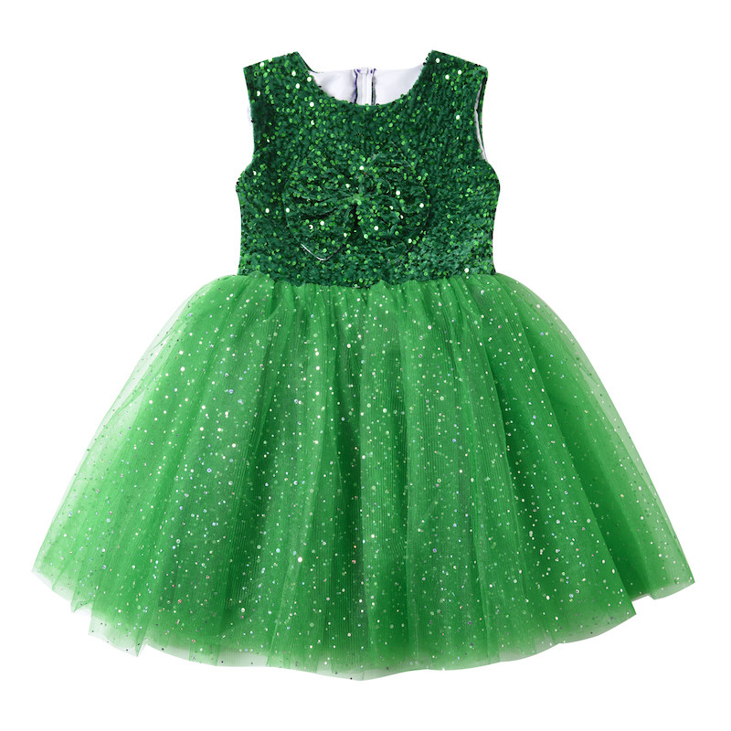 六一幼儿绿色儿童表演演出服女童公主蓬蓬纱裙幼儿园儿童演出服