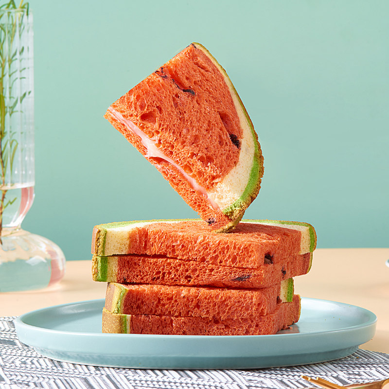a1西瓜吐司面包片整箱早餐网红零食孕妇儿童传统西式糕点