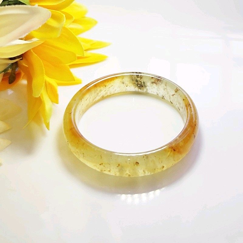 辽宁岫岩玉冰种岫玉红花玉手手镯天然玉石玉镯手饰