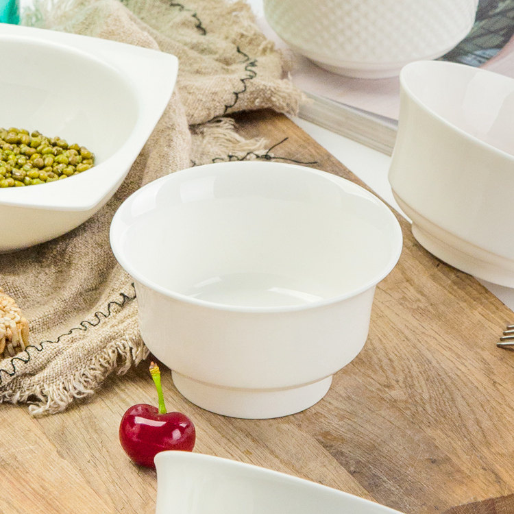 骨瓷家用餐具日式陶瓷白碗米饭碗微波炉专用碗瓷碗韩式小碗2个装
