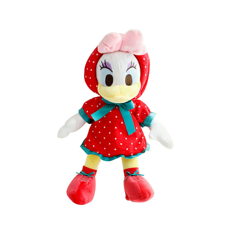 日系可爱草莓黛西毛绒玩具玩偶软妹卡通可脱帽子鸭鸭摆件公仔礼物