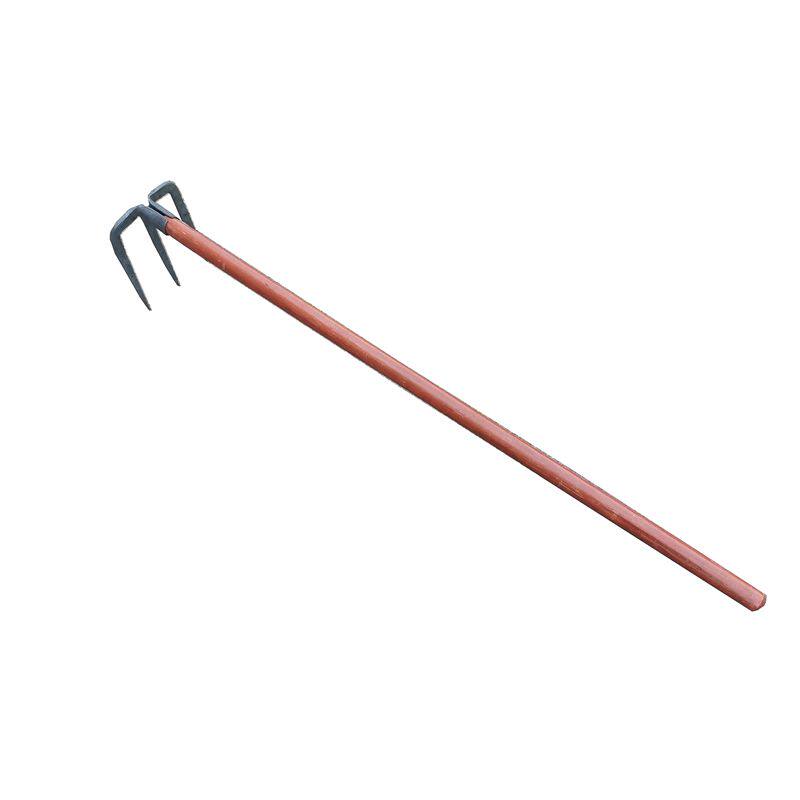 打铁弹簧钢园林农用木柄小抓钩农用户外翻地锄草耙子