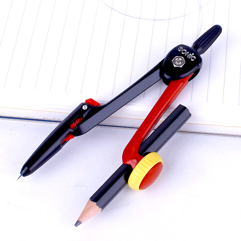 索尼克学生圆规sonic铅笔笔式画规可伸缩定位针画圆圆规