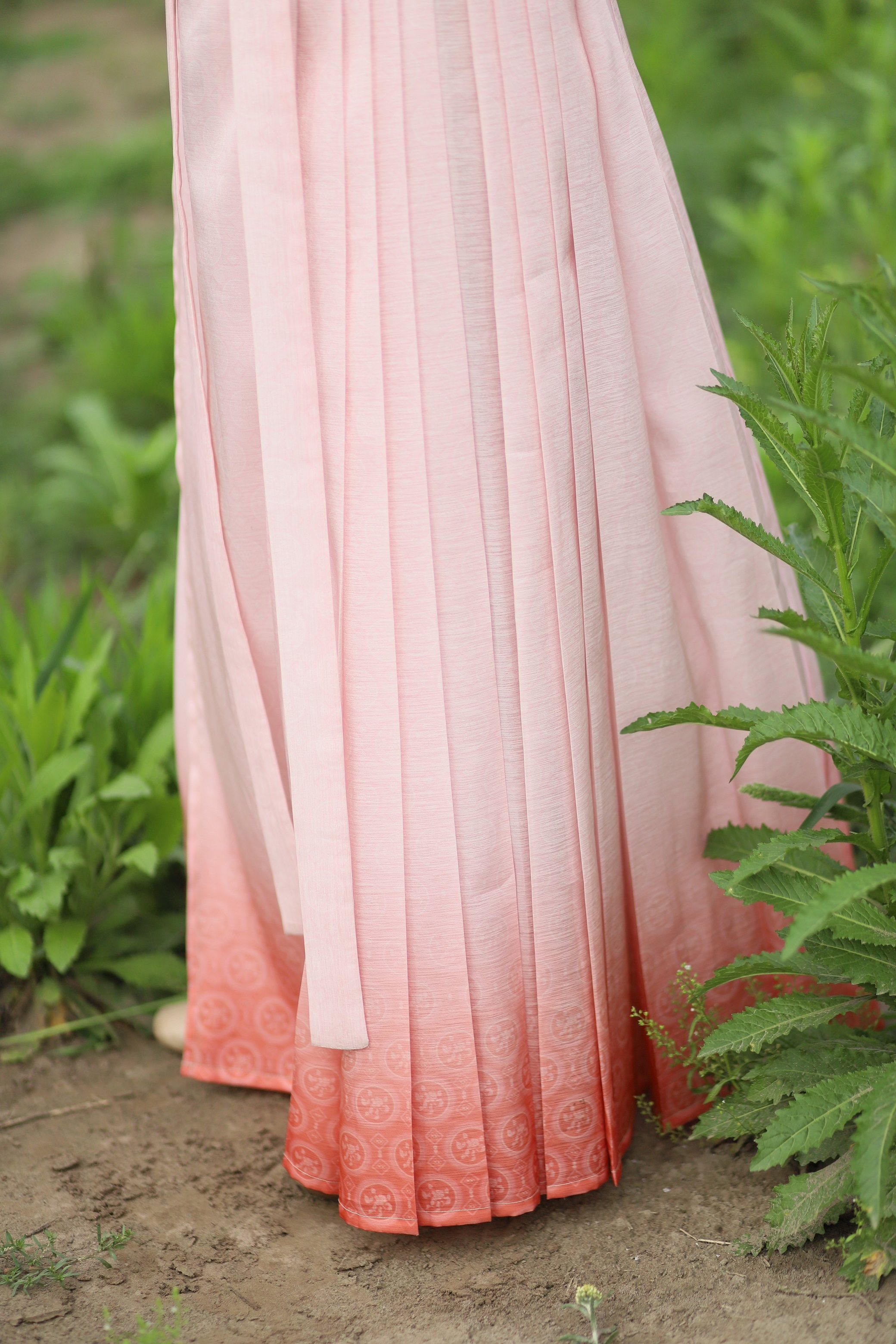 现货原创汉服明制锦鲤马面裙褶裙渐变布料春秋汉服定制