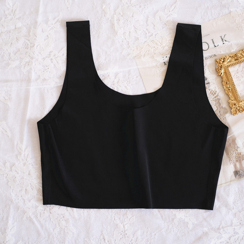 一片片式冰丝无痕短款走光肩带肉色裹胸肤色抹胸