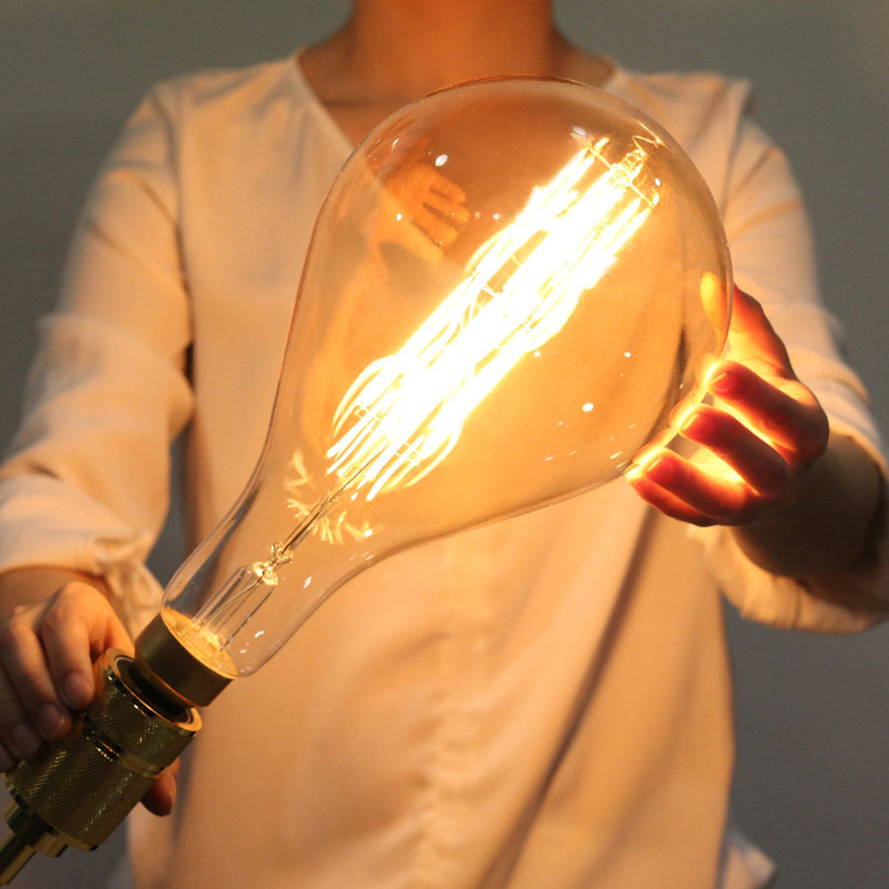 网红大灯泡创意个性爱迪生灯泡大吊灯大球泡仿古灯led节能灯丝灯-mc母