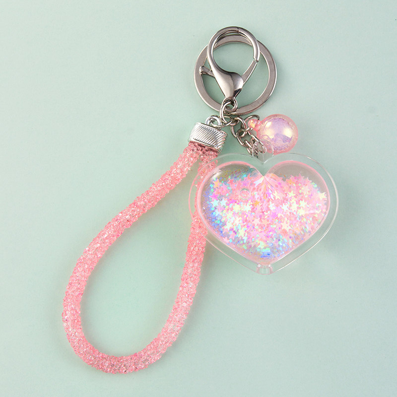 流沙爱心钥匙扣挂件创意个性可爱爱女汽车钥匙圈环钥匙扣