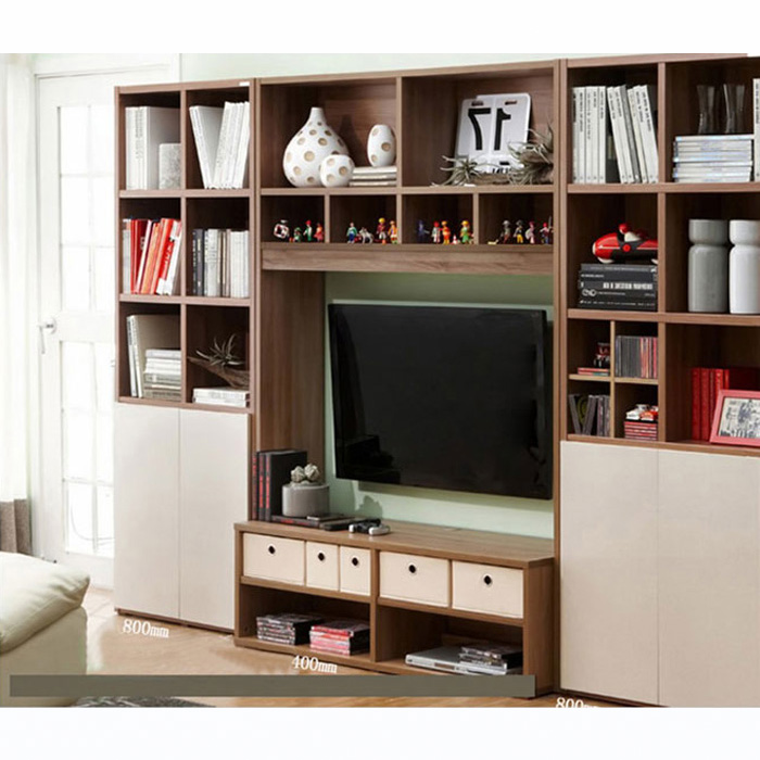 组合电视柜背景墙整体储物书柜自由自由组韩式板式电视柜