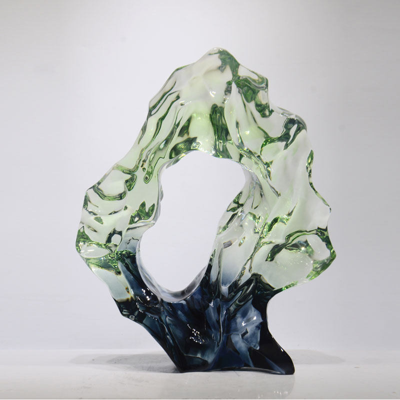 酒店售楼处雕塑雕塑艺术艺术品进口玻璃铂晶透明树脂摆件