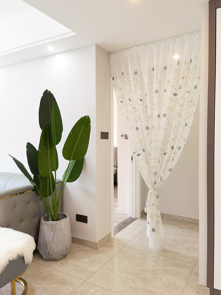 美式乡村纱帘田园波浪蕾丝白色半帘短帘门帘门帘