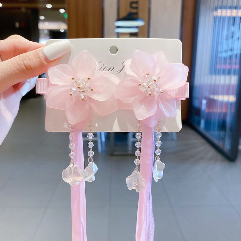 古风儿童发夹女童流苏汉服发饰中国国风丝带发饰