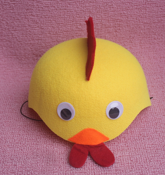 表演用品聚会装扮cos道具可爱小动物头饰 小鸡帽子 小鸡头饰