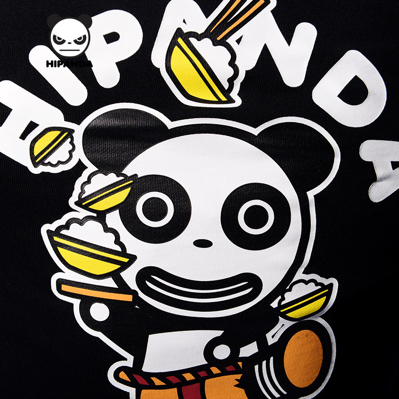 hipanda 你好熊猫 秋冬 中性 米饭 功夫熊猫 连帽 套头 卫衣