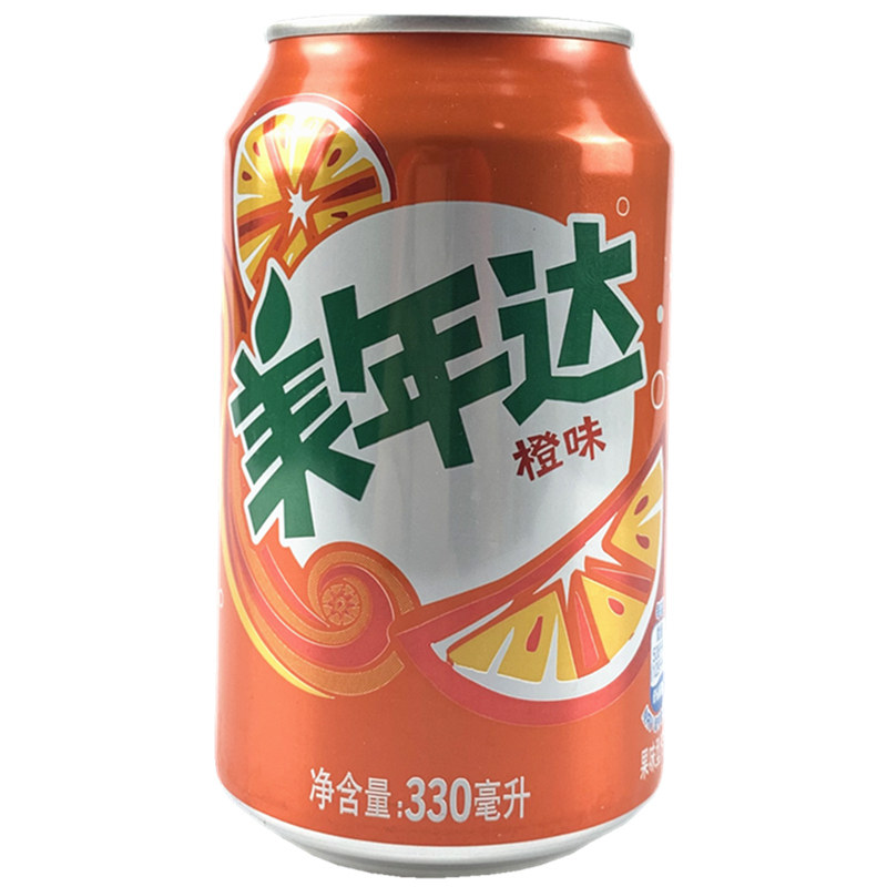 百事可乐美年达葡萄苹果七喜碳酸饮料易拉罐汽水儿童碳酸饮料