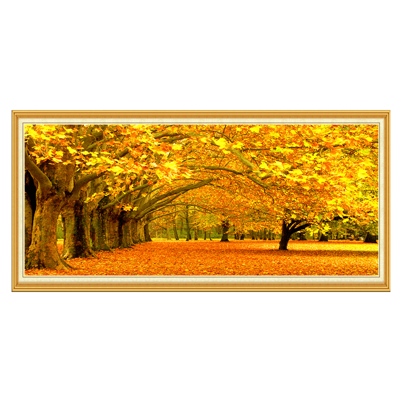 黄金满地十字绣2018新款客厅线绣风景满绣欧式自己绣大幅刺绣正品