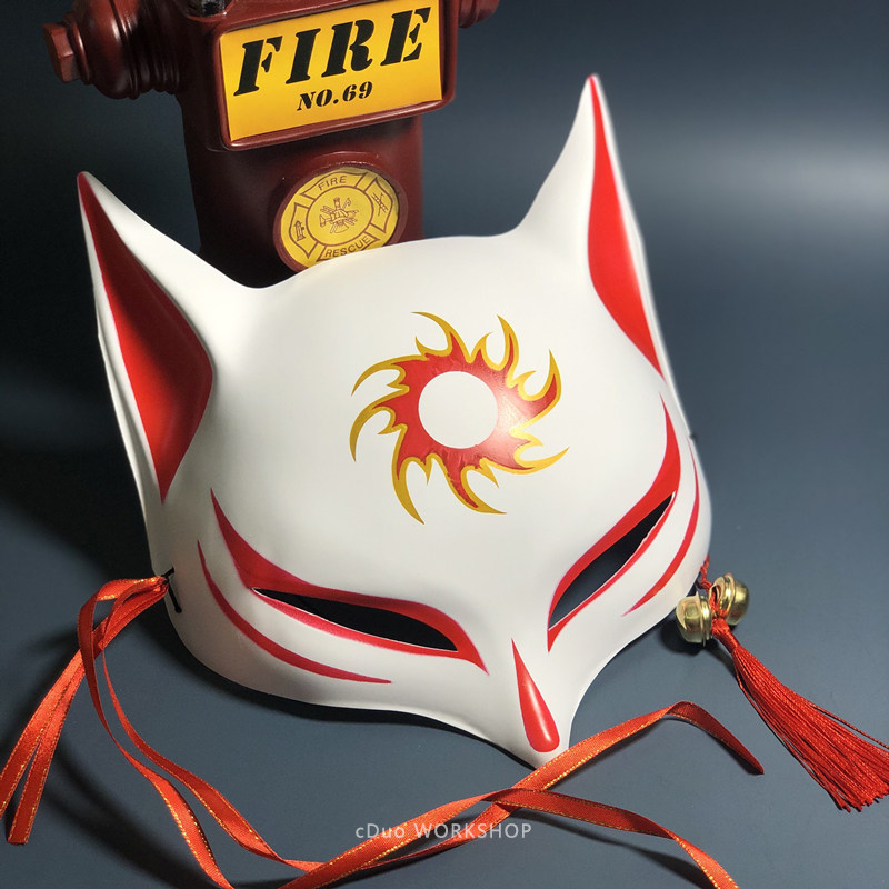 日本和风灵狐脸面具半猫妖狐舞会派对化妆道具儿童女中国风狐狸