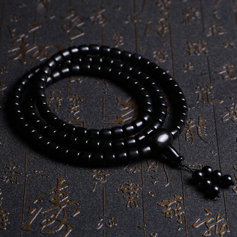 牛角天然正宗黑牛手串男女108颗佛珠手链文玩手链