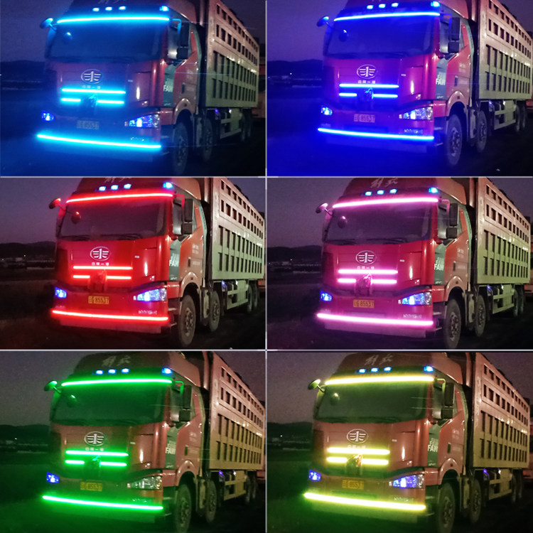 24v专用货车卡车跑马流水灯中中网警示车顶汽车氛围灯