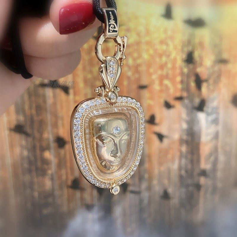 佛牌顶鼎泰国金面佛吊坠笑脸笑面佛金脸佛阿赞泰国特色