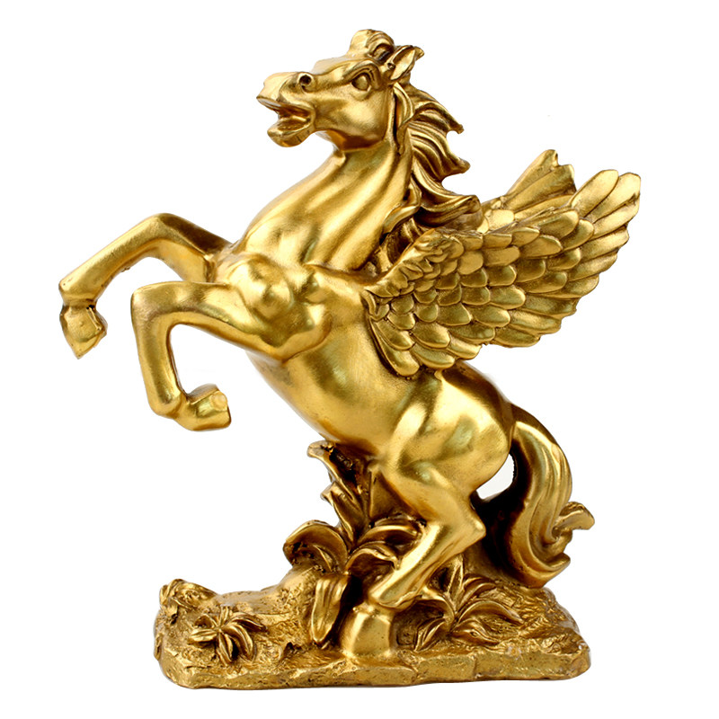 聚缘阁黄铜飞马摆件十二生肖办公室招财工艺品装饰马到成功摆件