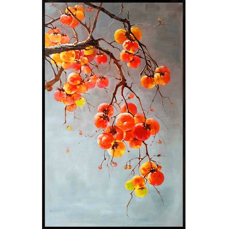 手绘美式餐厅壁画客厅过道走廊竖版装饰画油画油画