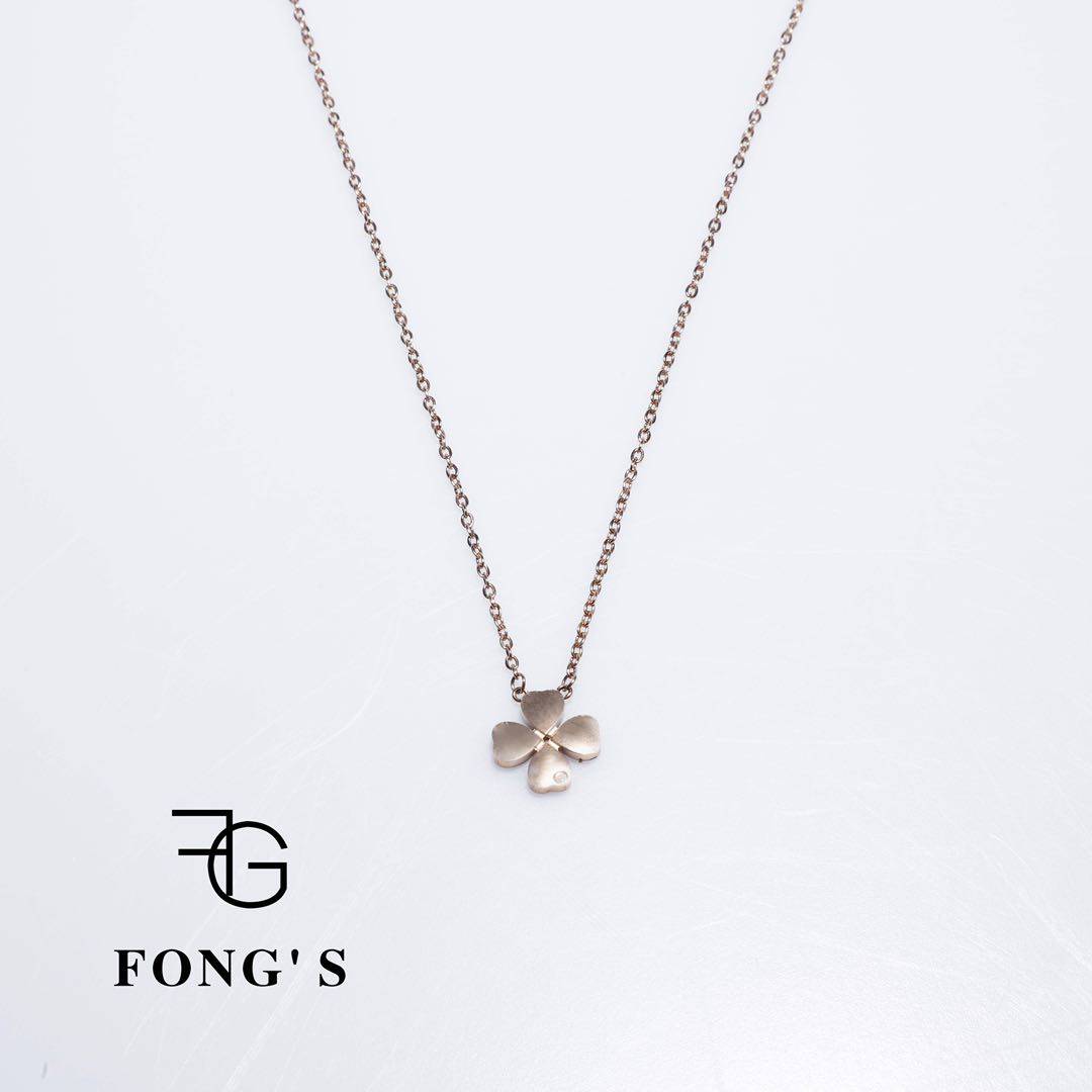 fong珠宝四叶草项链项链