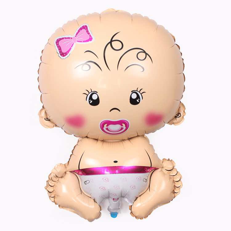 气球大头娃娃铝膜宝宝周岁生日日用品派对布置男女气球