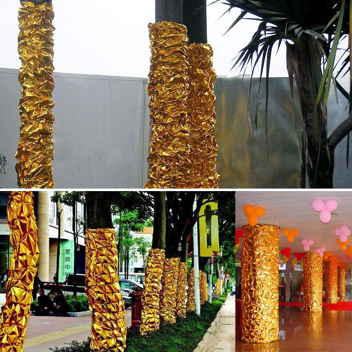 2米宽 饰布 圣诞节日金色装 包树金布 包柱子金布 环球烫金布料 - 爱