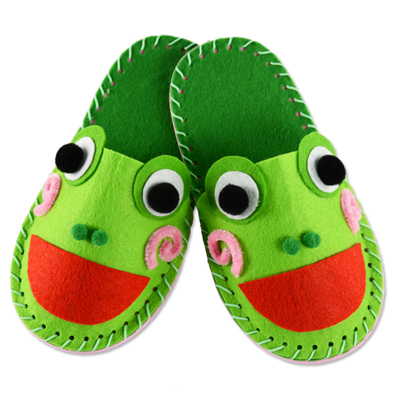 幼儿园暑假作业手工制作创意diy不织布拖鞋儿童礼物材料包