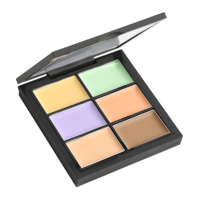 六色遮瑕化妆师专用斑点痘印黑眼圈血丝彩色遮瑕盘遮瑕