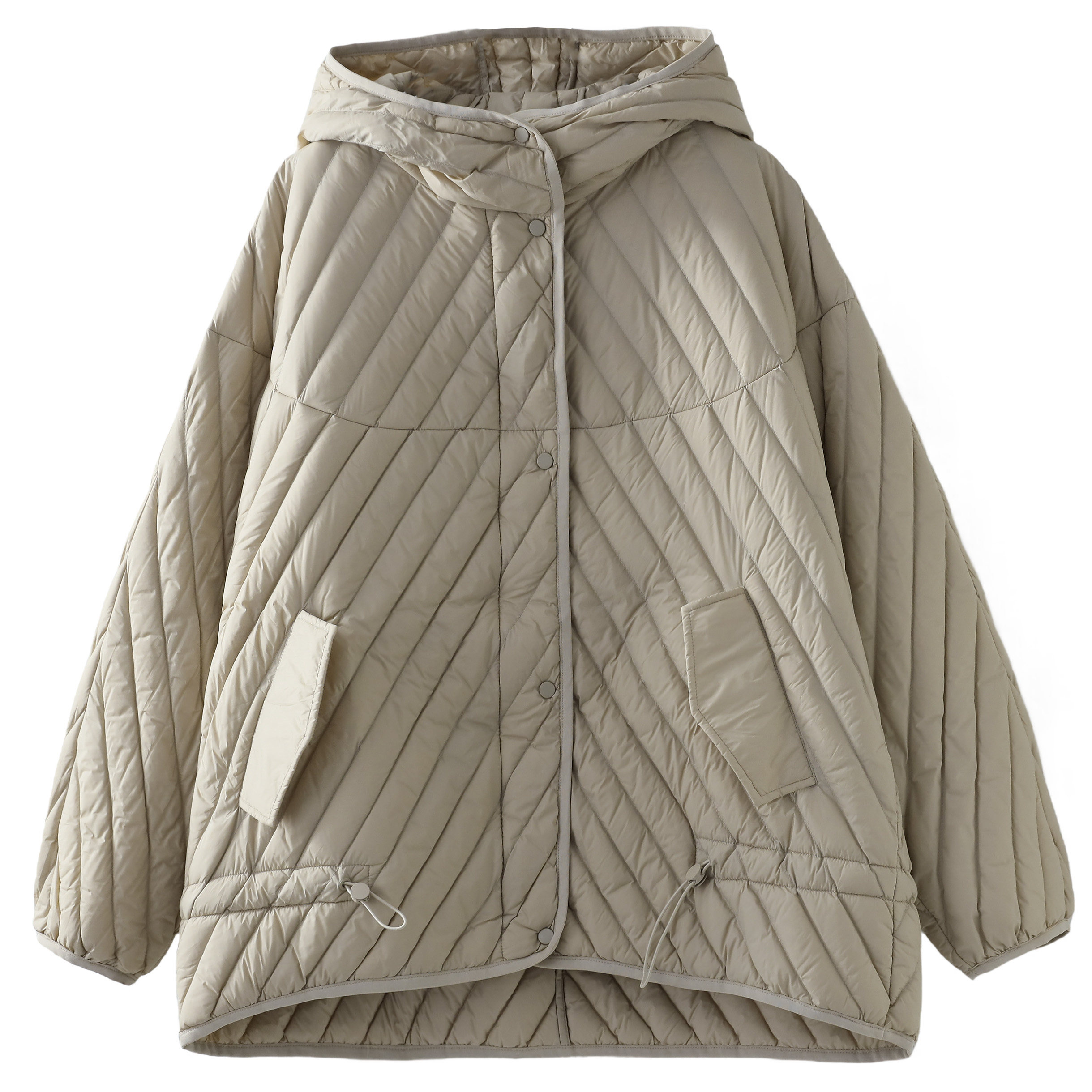 极光短外套宽松连帽纯色轻薄羽绒服之恋绗线鸭绒羽绒服