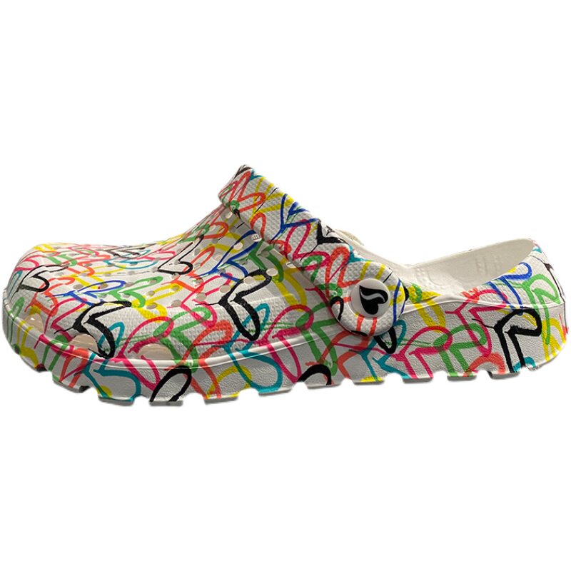 skechers斯凯奇女鞋轻便舒适洞洞鞋沙滩凉鞋涂鸦凉拖鞋111326