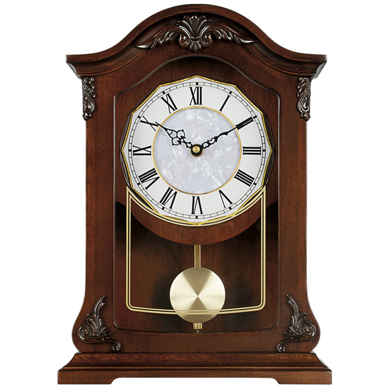 汉时座钟欧式客厅桌柜吧台装饰家用实木坐钟座钟