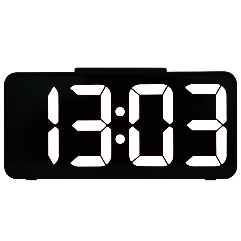汉时钟表大屏显示静音电子闹钟数字客厅带夜灯时尚简约台钟ha89