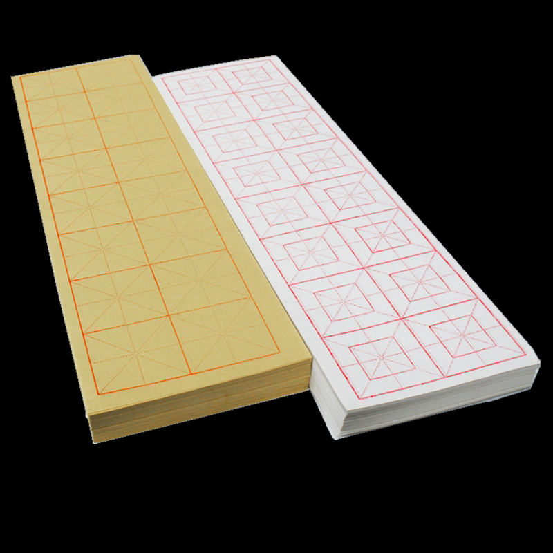 米字格毛边8cm16条形竹浆半生半熟学生练字专用毛笔字毛边纸