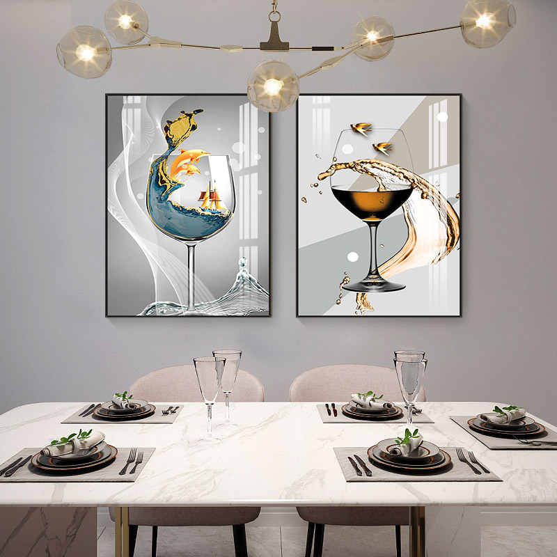 餐厅装饰画现代简约饭厅餐桌饭店酒吧墙上挂画轻奢现代装饰画