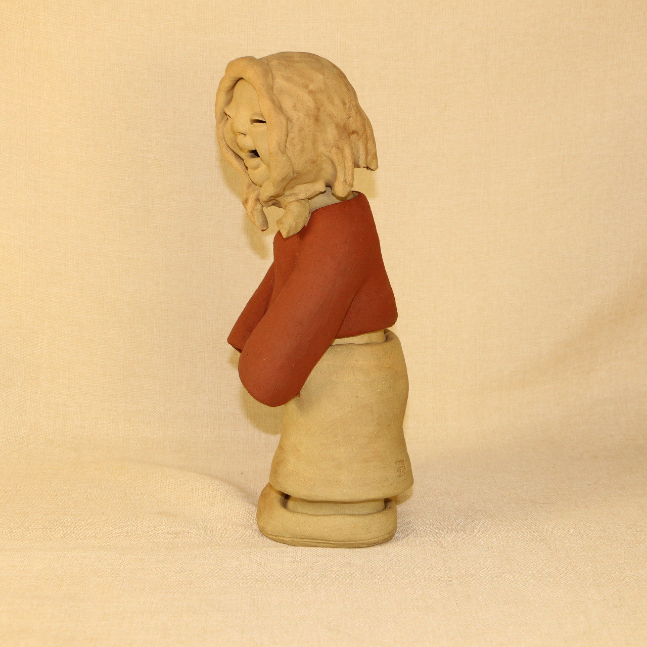 神彩彩轩陶艺人物陶土土娃娃老婆泥人女乡陶瓷泥人