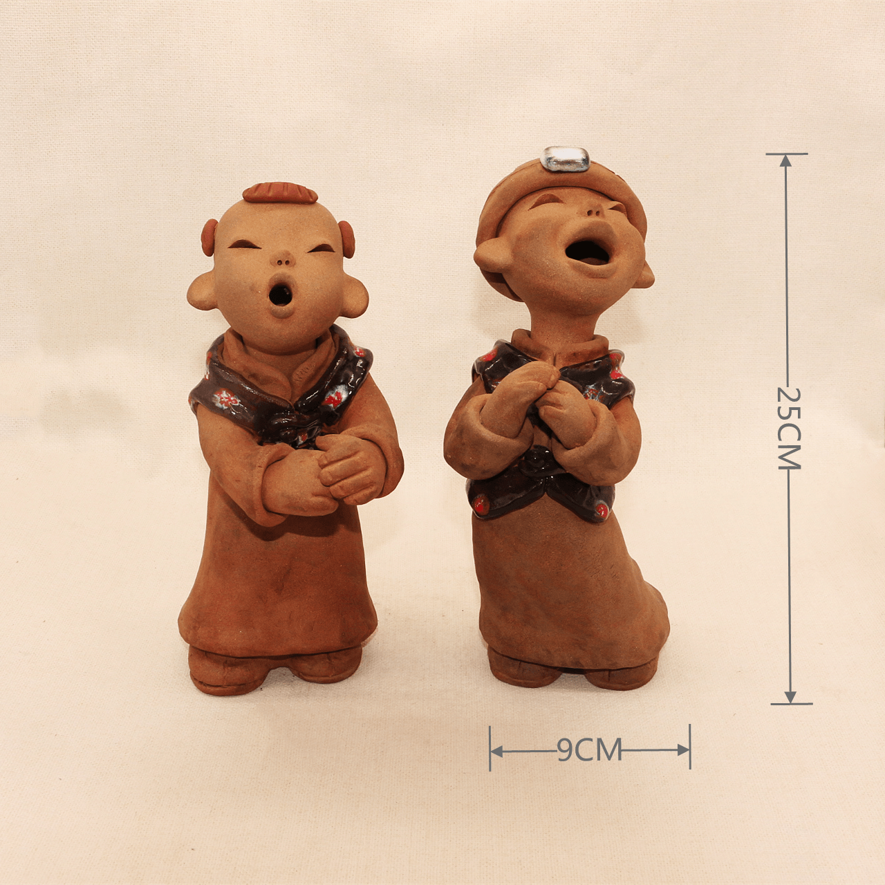 陶泥陶艺泥塑陶瓷人物摆件陶土土娃娃手工粗陶泥人