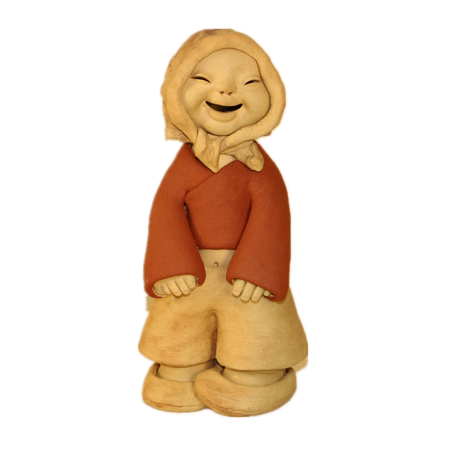 神彩彩轩陶艺人物陶土土娃娃老婆泥人女乡陶瓷泥人