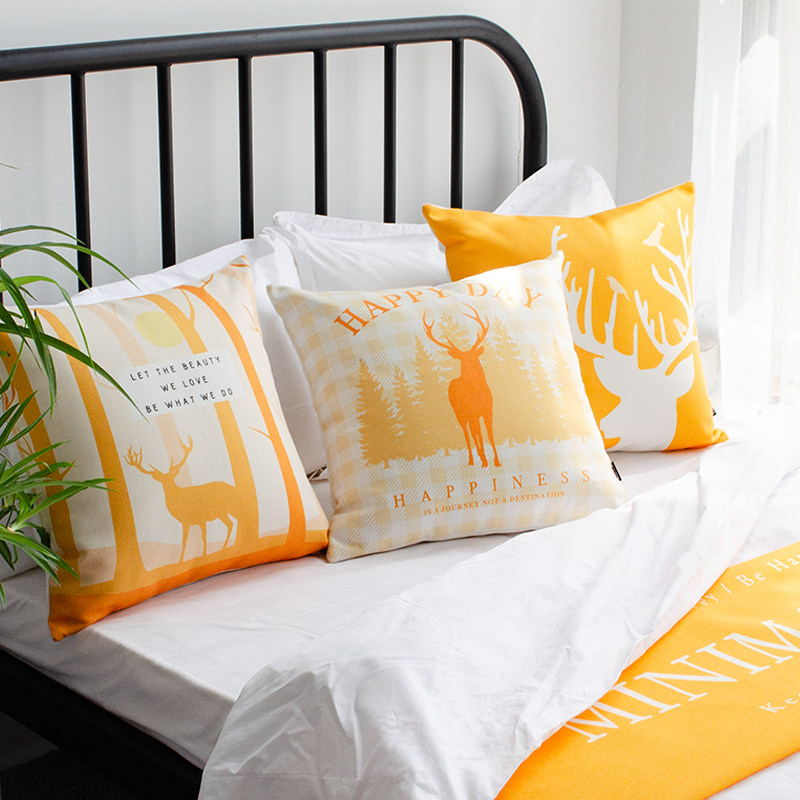 家用靠枕客厅沙发靠垫背腰枕午睡抱枕棉麻抱枕套_靠垫/抱枕_居家布艺