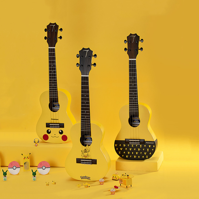 tom宝可梦联名皮卡丘尤克里里23寸单板电箱女儿童尤克里里