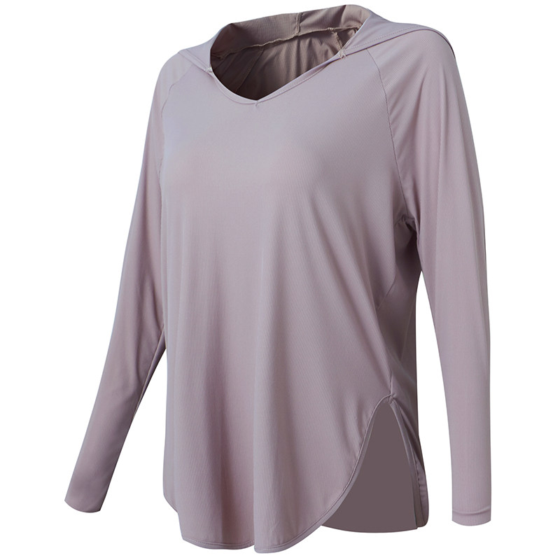 > 健身女孩 > 健身女孩连帽宽松运动罩衫透气高弹大码瑜伽服长袖跑步