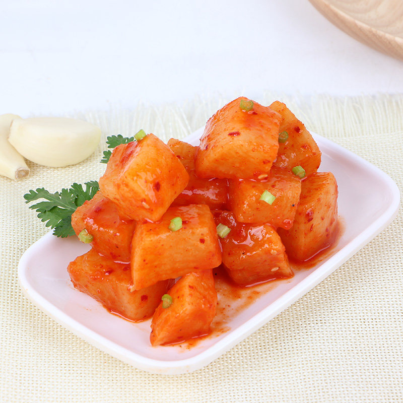 松源锦麟正宗韩国风味萝卜丁泡菜清脆爽口韩式泡菜酱菜下饭菜1kg