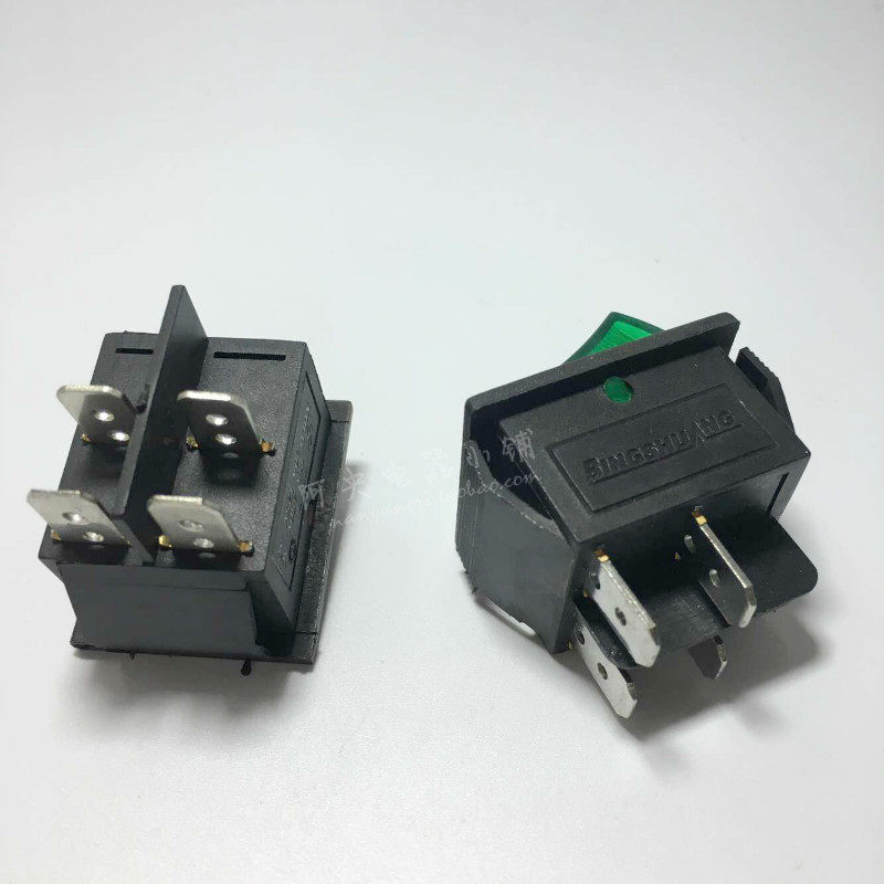 船型按键电源翘板开关kcd7红色色带4脚超声波船形开关