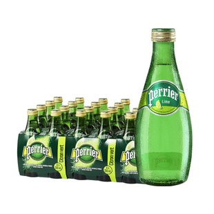 法国进口Perrier/巴黎水饮用矿泉水无糖青柠味气泡水330ml*24瓶