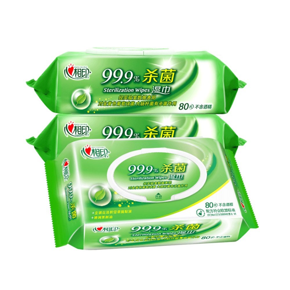 拍2件心相印卫生湿巾80抽6