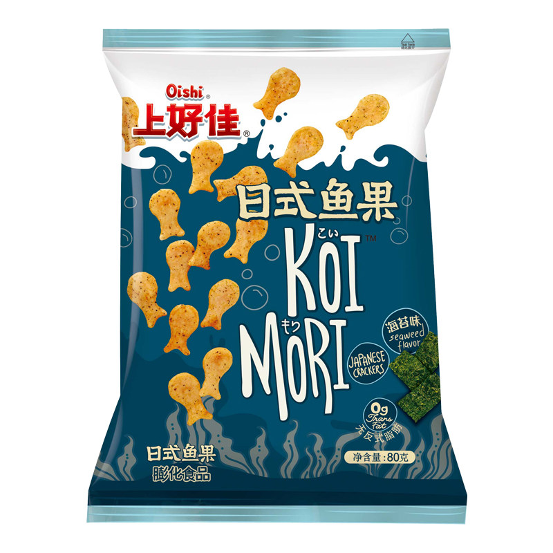 上好佳日式鱼果海苔味80克oishi食品营养能量蛋白膨化食品