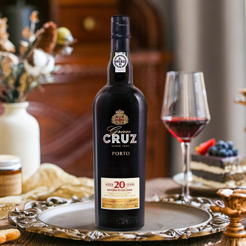 葡萄牙进口葡萄酒科鲁斯cruzporto20年陈酿茶色波特加强葡萄酒